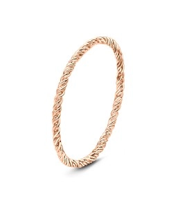 Twisted Pattern Rose Gold Plated Silver Ring NSR-2195-RO-GP